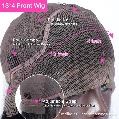 Wholesale Indian Unprocessed Raw Remy Lace Frontal Wig, Virgin Cuticle Aligned Peruvian Human Hair Lace Front Wigs